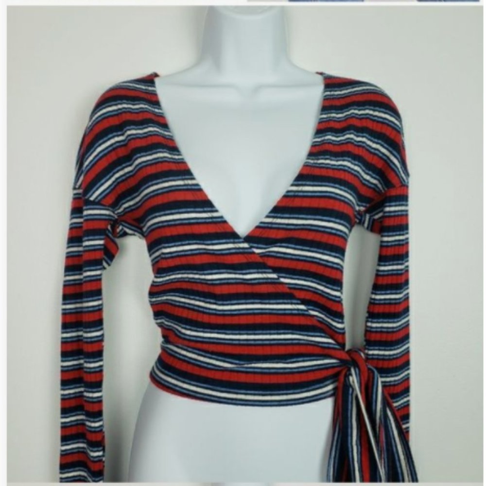 Free People Always With Me Wrap style Long Sleeve Tee EUC!  Size Small